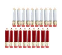 HOMSFOU 20pcs Mini Empty Lip Gloss Tubes Pencil-shaped Refillable Plastic Lipstick Containers Red for DIY Lip Glaze Travel Cosmetic Storage