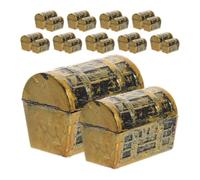HOMSFOU 20pcs Mini Pirate Treasure Chests Plastic Jewelry Boxes for Halloween Pirate Birthday Party Favors Supplies Portable Decorative Craft Storage