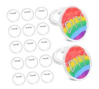 HOMSFOU 20pcs Personalised Acrylic Badge Pin Badges Blank Button Pins Custom Button Maker
