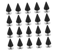 HOMSFOU 20Pcs Punk Metal Cone Rivets with Screws for DIY Leather Craft Stylish Sharp Black Studs Easy to Install Accessories for Bags Shoes Jackets