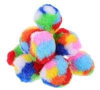 HOMSFOU 20pcs Rainbow Yarn Cat Balls Set Interactive Indoor Kitten Fuzzy Wool Felt Balls for Cat Training and Play Reusable Supplies