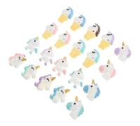 HOMSFOU 20pcs Resin Unicorn Charms DIY Craft Accessories Set, Cartoon Unicorn Headwear Decorations, Color Mix for Phone Case and Jewelry Making Assorted style