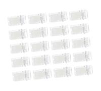 HOMSFOU 20Pcs Self-adhesive Plastic Clips Sticky Badge Clamps for Id Cards Work Badges Office Meeting Trade Show Use
