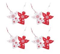 HOMSFOU 20pcs Wooden Angel Decoration Xmas Tree Hanging Decors for DIY Scene Layout Reusable Christmas Ornaments with Easy Hanging for Tree Window Wall and Fireplace