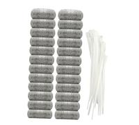 HOMSFOU 24pcs 304 Stainless Steel Washing Machine Mesh Filter Screens with 24 Cable Ties, Sturdy Lint Strainer for Washing Machine Drain, Suitable for Laundry and House Cleaning Tools