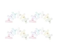 HOMSFOU 24Pcs Colored Acrylic Long Tail Binder Clips, Jelly Document Organizing Clips for Office, School, and Home Paper Clamps, Multi-Color Stationery Supplies for File and Handbook
