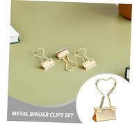 HOMSFOU 24PCS Metal Binder Clips Heart Shaped Paper Clamps for Office School and Home Use Portable Metal Clips for Document Organizing Crafting and Workspace Decoration