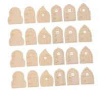 HOMSFOU 24pcs Mini Wooden Fairy Doors Unpainted DIY Craft Kit for Dollhouse and Garden Decor Unfinished Handpainted Miniature Tale Door Windows for Enchanted Cottage and Fairy House