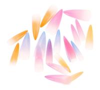 HOMSFOU 24pcs Rainbow Gradient Press on Nails Set with Shiny Abs Material, Chip-resistant Long Coffin False Nail Tips for Women, for Theme Party or Salon Display