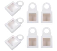 HOMSFOU 25pcs Paper Wine Boxes with Window Foldable Wine Bottle Boxes White Practical and Easy to Carry for Party Supplies
