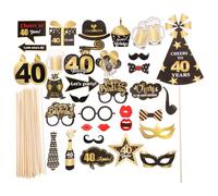 HOMSFOU 26pcs Birthday Photograph Props Photo Booth Props Cake Ornament Paper Material Creative Fun Style for The People Party Games Photographic Photograph Random Color