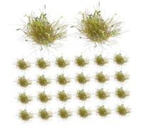 HOMSFOU 28pcs Box Lightweight Resin Grass Tuft Model for Railroad Rail Landscape and Sand Table Model, for Gaming Scenery and Photo Props Decoration