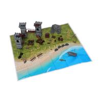 HOMSFOU 293pcs Pirate Army Men Playset Small Plastic Military Castle Model DIY Assembly Educational Historical Action Figures for Collectors Realistic Battle Accessories
