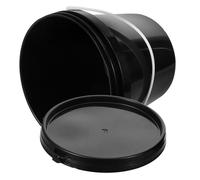 HOMSFOU 2l Black Plastic Paint Bucket Lid and Handle Small Round Storage Container Bin for Paint and Chemical Storage Uv Light Protection for Workshop Use