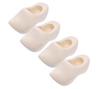 HOMSFOU 2pairs Unfinished Dutch Shoes Miniature Dutch Wooden Shoes Doll House Furniture Diy Craft Miniature Doll House Decor