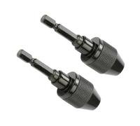 HOMSFOU 2Pc Keyless Mini Drill Chuck Adapter Alloy Holder for Drill Bits Conversion Tool Compatible with Impact Drivers and Power Hand