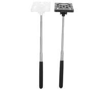 HOMSFOU 2pcs Access Card Grabber Telescopic Rod with Secure Clamp | ABS and Stainless Steel Build, One Hand Use, Adjustable Reach, Compact Storage for Toll Booth