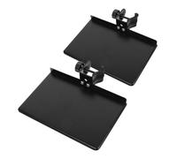 HOMSFOU 2pcs Adjustable Microphone Stand Tray with Firm Phone Holder for Live Streaming Outdoor Karaoke Versatile Sound Card Shelf for Stage Concert Podcast