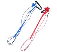 HOMSFOU 2pcs Adjustable Parrot Harness Leash Set for Pet Birds, Small Size, Red and Blue Soft Flight Harness with Back Strap for Outdoor Training and Flying Safety