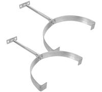 HOMSFOU 2pcs Adjustable Tile Clamp Lightning Conductor Bracket for Roof Ridge, Iron Grounding System Support Mount for Spanish Tile Roofs, Storm Protection Air Terminal Clamp Holder