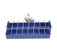 HOMSFOU 2pcs Anti-spatter Pigeon Cage Food Boxes 40cm Blue Feeding Trough Bowls Bird Feeder Grooves for Pigeon Loft Accessories and Bird Feeding Supplies