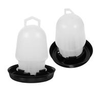 HOMSFOU 2pcs Automatic Chicken Waterer Bucket with Leak-proof Clips, 0.75kg Plastic Poultry Water Dispenser for Chicks, Ducks, Geese - Automatic Filling Water Storage Feeder for Farm