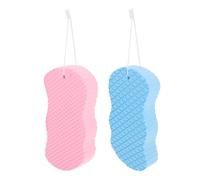 HOMSFOU 2pcs Baby Bathing Sponges Soft Supple Shower Sponge for Toddlers Infant Bathing Blue and Pink
