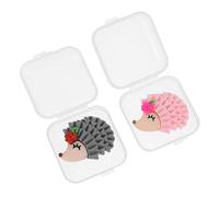 HOMSFOU 2pcs Bead Art Locator Hedgehog Fixator for DIY Bead Crafting, Gray and Pink Positioning Tool for Crafting and Embroidery Accessories