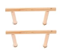 HOMSFOU 2pcs Bird Cage Branch Wooden Bird Perch Stand Portable Easy Installation Natural Wood Material for Exercise and Playing Time inside The Cage and Parrots