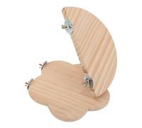 HOMSFOU 2pcs Bird Cage Perch Accessories Parakeet Flat Platform Replacement Easy Installation Supports Healthy Paw Movement Premium Wood Khaki Indoor Tabletop for Budgie Pet Bird