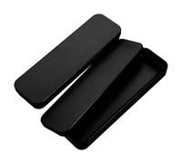 HOMSFOU 2pcs Black Tinplate Pencil Box and Tweezer Tool Storage Case, Metal Pen Holder with Lid, Multi-Functional Stationery Organizer for Students and Office Use