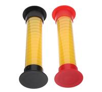 HOMSFOU 2pcs Board Game Hourglass Timer 5 Seconds Sand Timer with Sound 13cm Crimson and Ebony Caps Yellow Tube Multi-function Classroom and Household