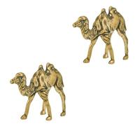 HOMSFOU 2pcs Brass Camel Nativity Figure Lucky Animal Vintage Camel Figurine Brass Decor Tabletop Animal Statue Statues Mini Jesus Decor Desktop Art Doll Office Antique