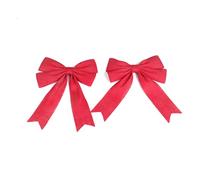 HOMSFOU 2pcs Burlap Bow Wedding Jute Decor Tree Fabric Natural Burlap Ribbon Indoor Christmas Hessian Red