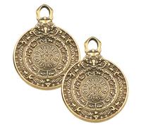 HOMSFOU 2Pcs Chinese Bagua Board Pendant Brass Decorative Hanging Charm Keychain DIY Craft Lightweight Feng Shui Accessory for Home and Travel