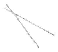 HOMSFOU 2pcs Chinese Style Copper Hair Sticks Set with Wave Pattern Electrophoretic Thick Silver Finish DIY Hair Chopstick Craft Supply for Bride and Traditional Hanfu