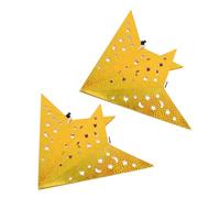 HOMSFOU 2pcs Christmas Paper Pentagram Hanging Lampshades Five-Point Star Ceiling Decorations for Holiday Party Home Xmas Festive Decor Gold