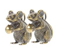 HOMSFOU 2Pcs Copper Mouse Charms for Jewelry Making Cute Pendants Durable DIY Ornaments for Keychains Bags Mobile Phones and Crafts