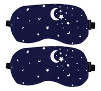 HOMSFOU 2pcs Cotton Linen 3D Sleep Mask with Star Pattern, Delicate Light Blocking Eye Cover for Daily Use, Comfortable Sleeping Mask Set Suitable for Home and Travel Random Color