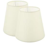 HOMSFOU 2Pcs Cream Cloth Lampshades 5.51X5.51X5.12In Pleated Lamp Covers for Table and Floor Lamps E14 Fitting Chandelier and Wall Light Accessories