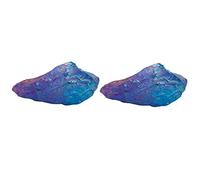 HOMSFOU 2pcs Crystal Stone Ornaments Blue Stone for Jewelry Home Ornament Stone Decor Table Top Decor Natural Crystal Rock Party Decor Crystal Pillar Trinkets Natural Crystal Stone Office