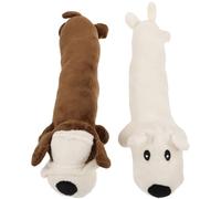 HOMSFOU 2pcs Dachshund Shaped Dog Chew for Puppies and Pets, Made with Soft Pp Cotton and Short Plush, for Teeth Grinding and Stress Relief during Play