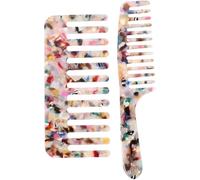 HOMSFOU 2pcs Detangle Comb Curly Hair Comb Acetate Plate Material Wide Teeth Promote Detangle Wet Or Dry Hair Suitable for Daughter Traveling