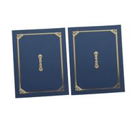 HOMSFOU 2PCS Diploma Covers with Foil Border Formal High School Certificate Holders Sturdy Paper Document Protectors for Graduation Awards and Important Papers