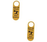 HOMSFOU 2pcs Double Sided PU Door Knob Hanger Sign for Hotel and Office and Door Hanging Tag Office and Please Knock Messages
