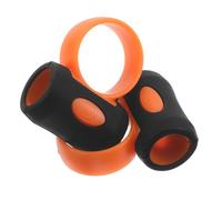 HOMSFOU 2pcs Drummer Non-slip Drumstick Controller Drum Finger Loop 5a Plastic Rubber Orange and Black for Beginners and Advanced Drummers Daily Practice