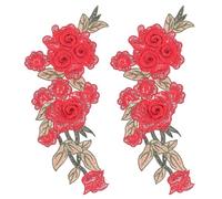 HOMSFOU 2pcs Embroidery Flower Embroidered Patches Floral Patch DIY Craft Cloth Polyester Elegant Eye-catching Design Well-Made Craftsmanship No Excess Threads Residue for Decorating