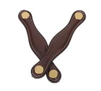 HOMSFOU 2pcs Faux PU Leather Drawer Pulls Cabinet Handles Pulls for Kitchen Renovation Bedroom Dresser Easy DIY Installation Warm Stylish Retro Furniture Hardware in Brown