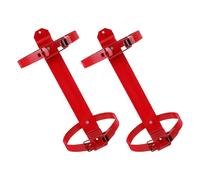 HOMSFOU 2pcs Fire Extinguisher Bracket Adjustable Heavy Duty Iron Fire Extinguisher Hook Bracket with Secure Support Universal Compatibility Red for Boat and Office