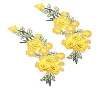 HOMSFOU 2pcs Floral Patch Embroidery Embroidered Patches DIY Sewing Applique Clothing Accessories for Romantic Floral Embellishments